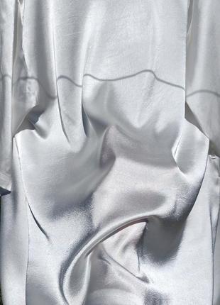Белый атласный халат кимоно пеньюар с нежным кружевом secret possessions7 фото