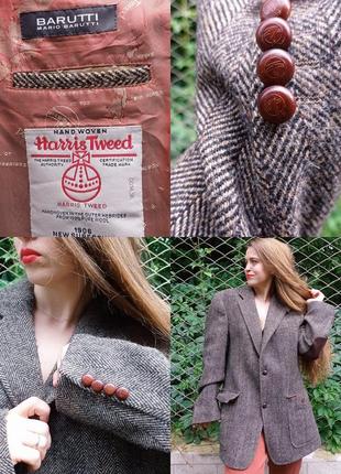 Твідовий піджак вовна harris tweed бренд mario barutti  жакет твід