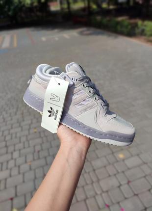 Кроссовки adidas forum x bad bunny light grey1 фото