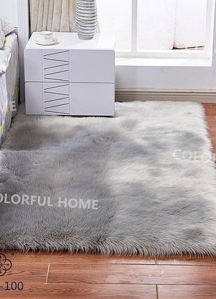 Коврик пушистый меховый с длинным ворсом лама 100х180
