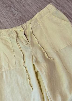 Стильные штаны желтого цвета,лен4 фото