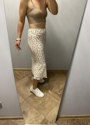 Стильна спідниця юбка міді квітковий принт2 фото