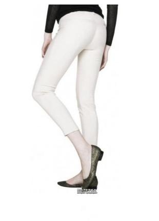 52 штаны брюки женские леггинсы бежевые молочного цвета белые stile benetton2 фото