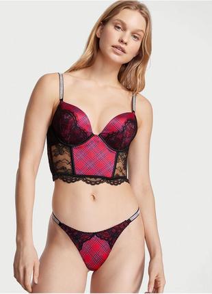 Бюстьє корсет з подвійним пуш-апом bombshell add-2-cups push-up corset top lacy plaid very sexy victoria's secret2 фото