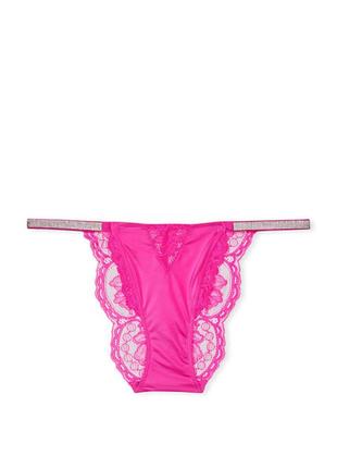 Трусики зі стразами victoria´s secret чіки з мереживом very sexy bombshell shine strap cheeky panty
