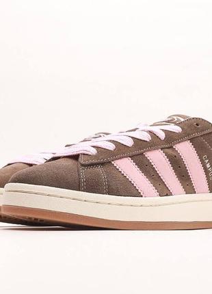 Круті кросівки adidas campus 00s brown pink коричневі з рожевим5 фото