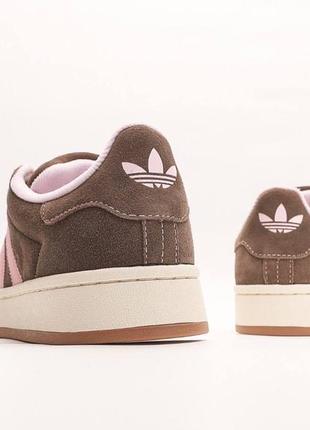 Круті кросівки adidas campus 00s brown pink коричневі з рожевим8 фото