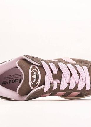 Круті кросівки adidas campus 00s brown pink коричневі з рожевим3 фото