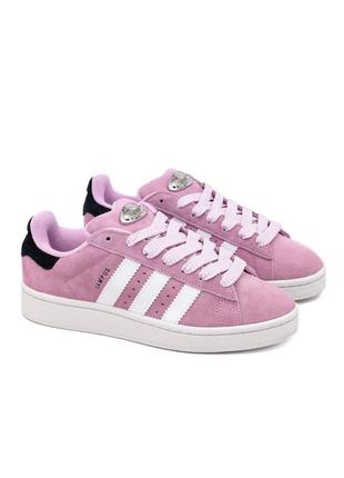 Замечательные женские кроссовки adidas campus 00s pink розовые с белым1 фото