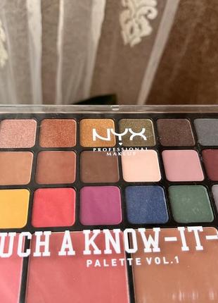 Палетка для макияжа nyx professional makeup such a know-it-all eyeshadow, blusher & contour palette3 фото