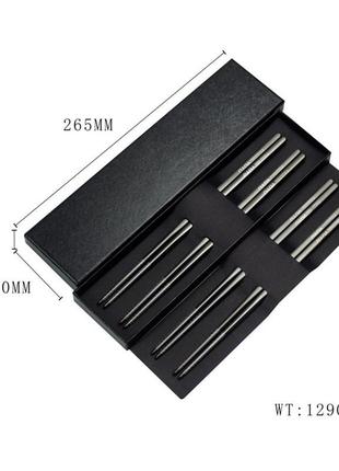 Палички титанові 4 пари в футлярі. китайські (японські, корейські) палички для їжі, суші.