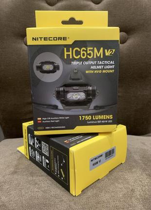 Потужний налобний ліхтар nitecore hc65m v2.0 ліхтар для шолома1 фото