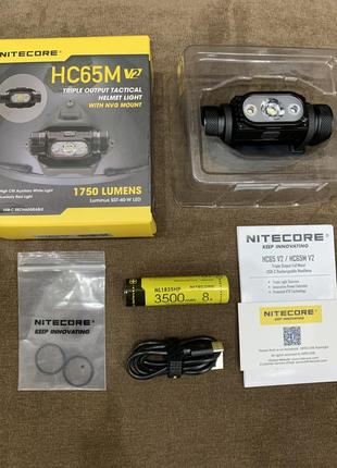 Потужний налобний ліхтар nitecore hc65m v2.0 ліхтар для шолома7 фото