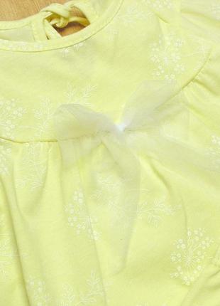 Детский летний костюм р 74 5-7 мес комплект для девочки футболка шорты на лето 4708 желтый2 фото