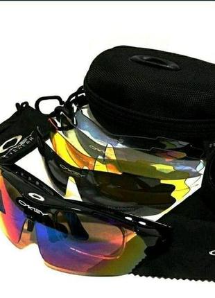 Тактические очки oakley sports  black 5 линз.100%поляризация original