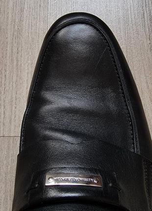 Классические мужские черные кожаные туфли alessandro dell'aqua (италия)5 фото