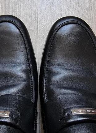 Классические мужские черные кожаные туфли alessandro dell'aqua (италия)6 фото