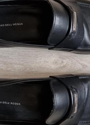 Классические мужские черные кожаные туфли alessandro dell'aqua (италия)