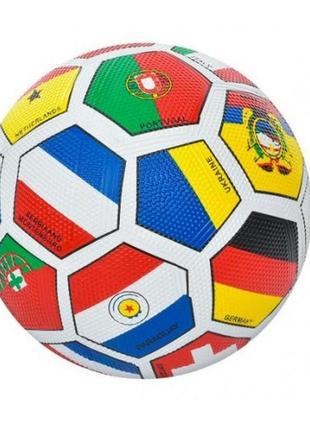 Мяч футбольный размер 5 резиновый va 0004-1 flag grain зернистый 430-450г флаги в пакете