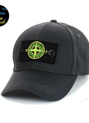 ● кепка бейсболка з патчем - stone island / стон айленд m/l - сірий ●