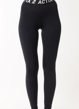 Женские спортивные леггинсы actix athletic legg black, классические с высокой посадкой, чёрные xs3 фото