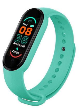 Фитнес браслет fitpro smart band m6 (смарт часы, пульсоксиметр, пульс). je-108 цвет: зеленый6 фото