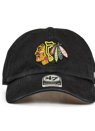 Кепка 47 brand chicago blackhawks one size black h-rgw04gws-bk2 фото