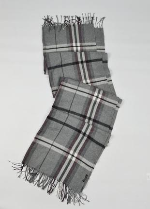Zara man широкий довгий шарф в клітку картатий вовняний зимовий теплий шалик5 фото