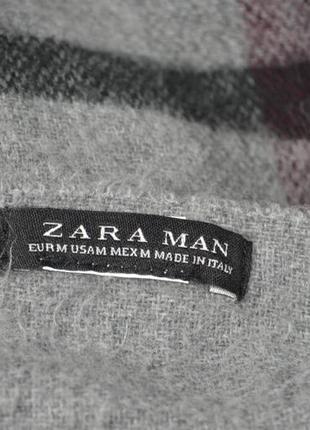 Zara man широкий длинный шарф в клетку шерстяной клетчатый зимний теплый шаль3 фото