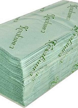 Бумажные полотенца кохавинка v-fold однослойные 200 листов зеленые (4820032450071)