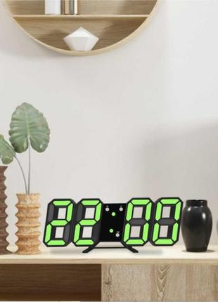 Светодиодные цифровые часы black оclock (зеленые цифры)2 фото