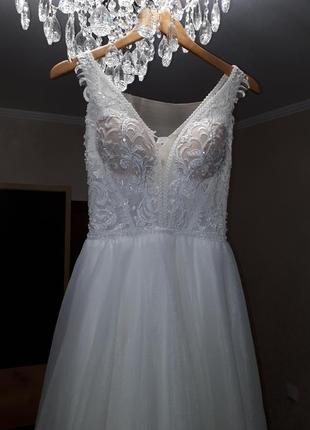 Очень нежное, красивое свадебное платье.5 фото