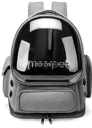 Рюкзак-переноска для кошек taotaopets 251103 panoramic gray с прозрачным окном