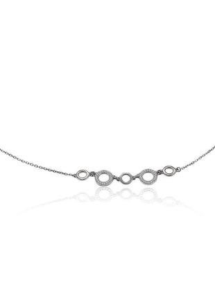 Срібний підвіс з фіанітами "хрест"