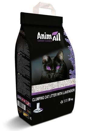 Бентонітовий наповнювач animall з ароматом лаванди, для котів, 5 кг
