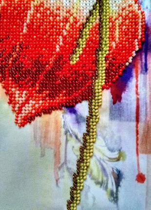 Вышивка" физалис", вышитая вручную с чешского бисера