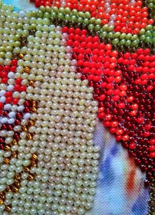 Вышивка" физалис", вышитая вручную с чешского бисера