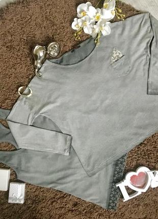 Костюм, двойка, майка - блуза , лонгслив, разлетайка gaudi jeans размер s/m