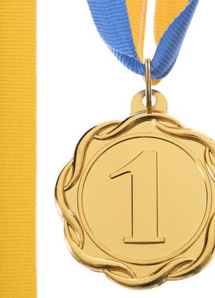 Медаль спортивная с лентой flie золото/серебро 5 см