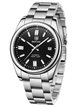 Годинник чоловічий benyar automatic 10 bar наручний годинник чоловічий класичний годинник механічний годинник