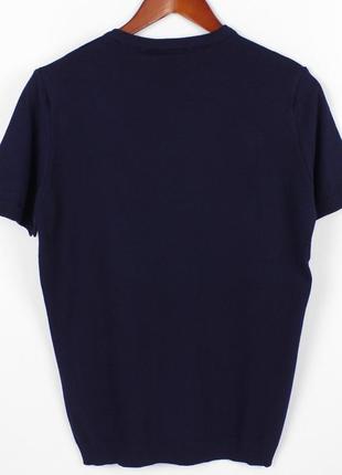 Чоловіча футболка з гумкою внизу, м'який матеріал, що тягнеться, колір однотонний темно-синій2 фото