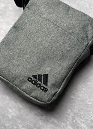 Борсетка темно-серый меланж adidas (черн. лого