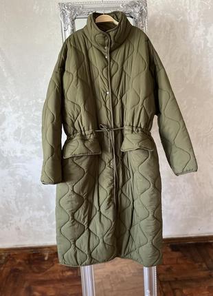 Zara пальто стеганное на синтепоне s-m1 фото