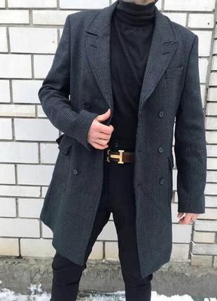 Пальто zara двубортное шерстяное вовна стильне актуальне тренд класичне классика