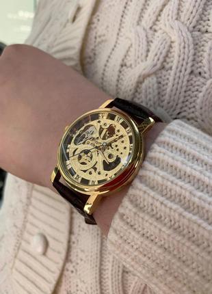 Женские часы winner gold brown наручные женские часы наручные женские часы часы женские на руку4 фото