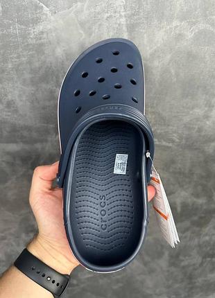 Крокси crocs crocband clean clog сині жіночі / чоловічі сабо / шльопанці8 фото