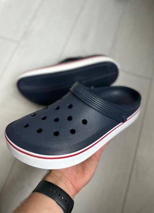 Кроксы crocs crocband clean clog синие женские / мужские сабо / шлепанцы