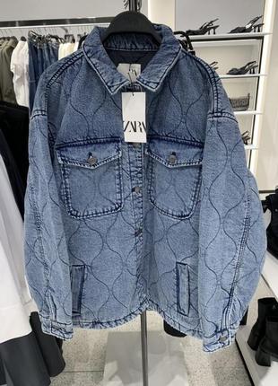 Стьобана джинсова куртка zara2 фото