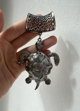 Підвіска черепаха 🐢 срібляста5 фото