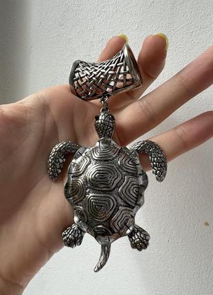 Підвіска черепаха 🐢 срібляста1 фото
